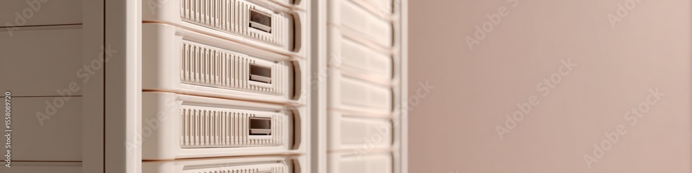 Poster Modern Data Center Storage Array with Disk Modules and Secure Server Rack in High-Tech Environment for Robust Digital Infrastructure and Advanced IT Solutions