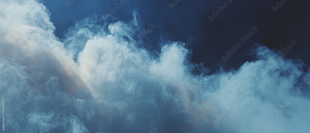 Aufkleber ethereal ambient darkness with swirling fog and dense mist clouds - moody transitional landscape for