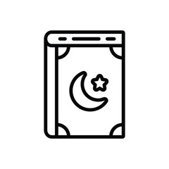 Black line icon for koran