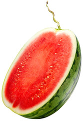 Giant Watermelon isolated on white background, Giant Seedless Watermelon isolated on white with clipping path, High resolution focus stacking PNG File.