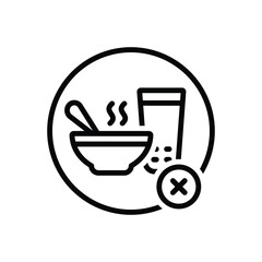 Black line icon for no eat