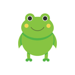 Happy frog icon in flat color minimalist design for cute and fun animal lovers Vector illustration