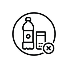 Black line icon for not drink