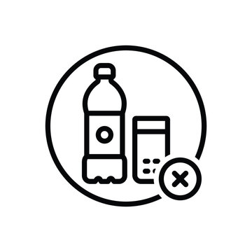 Black line icon for not drink