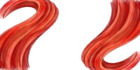 Red liquid background. Beautiful abstraction of liquid paint in a slow flowing and smoothly mixing mixture. Vector illustration
