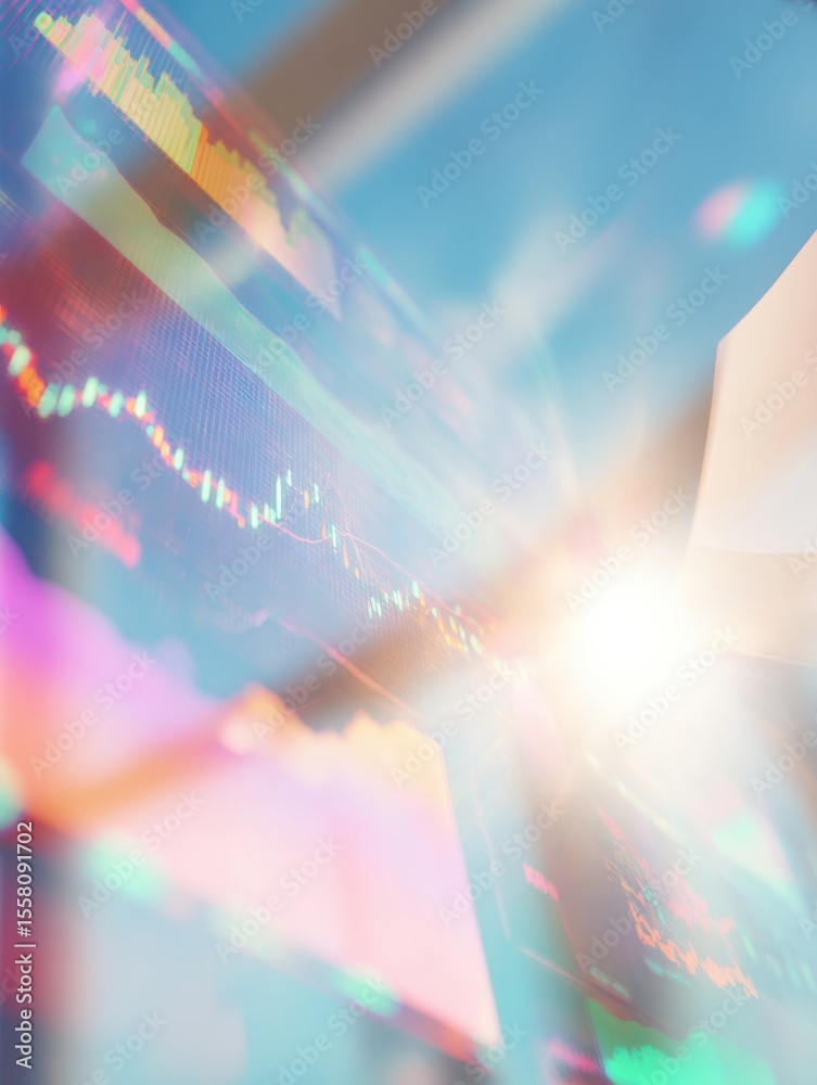 Aufkleber AI-Driven Quantum Analytics Dashboard with Hyper-Dimensional Market Data and Predictive Charts in Futuristic Business and Tech Environment