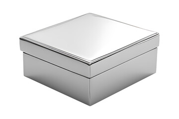 silver box isolated on transparent background
