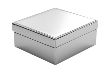 silver box isolated on transparent background