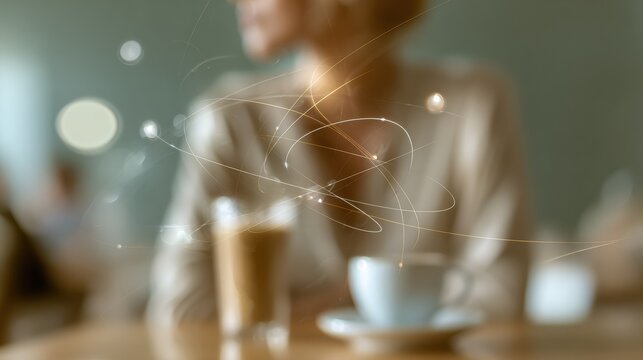 Futuristic Quantum Analytics Visualization with Translucent AI Algorithms and Mathematical Equations for Tech Innovation and Digital Transformation - Powered by Adobe