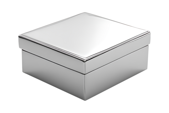 silver box isolated on transparent background
