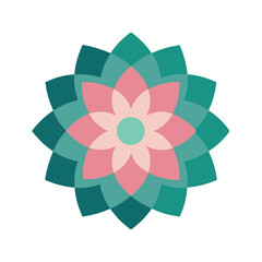 Minimalist mandala design in flat color perfect for meditative and abstract themes Vector illustration