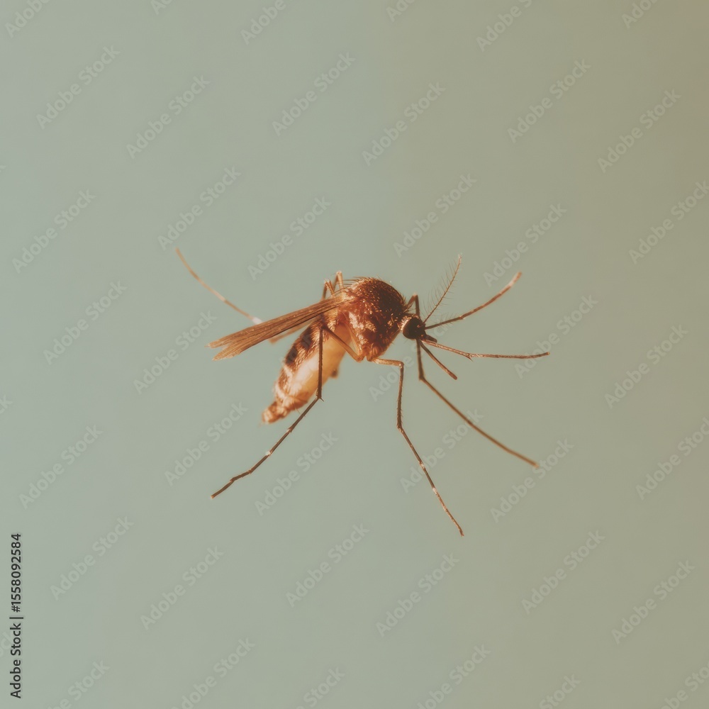 Aufkleber close-up detailed view of a mosquito on plain background highlighting anatomical features for diseas