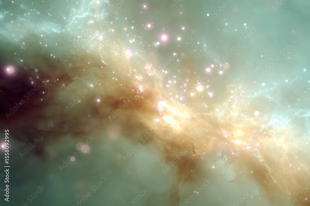 Aufkleber futuristic metaverse space background with deep cosmic clouds and distant stars for technology innov