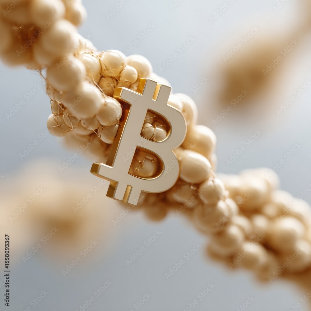 Poster Modern Ledger Security with Digital Bitcoin Nodes Connected by Network Lines Featuring Blockchain Technology for Trustworthy Cryptocurrency Transactions