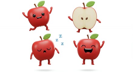Cartoon apples illustration