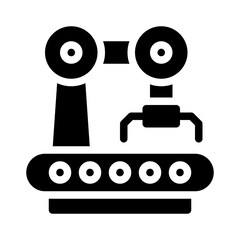 robotic arm glyph icon