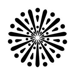 シンプルな打ち上げ花火　放物線のイラスト