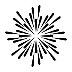 シンプルな打ち上げ花火　放物線のイラスト