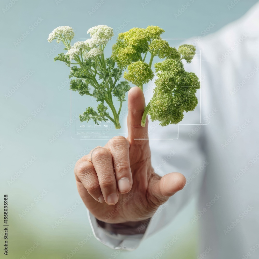 Aufkleber Futuristic Healthcare Integration with Digital Interface and Data Interaction by Professional for Medical Innovation and Enhanced Patient Care