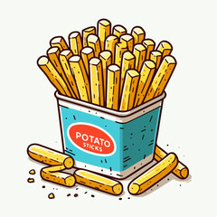 french fries vector illustration