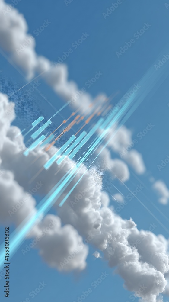 Poster Futuristic Financial Simulation with Animated Graphs and Crypto Data Visuals in Digital Trading for Business Analytics and Market Strategy Presentations