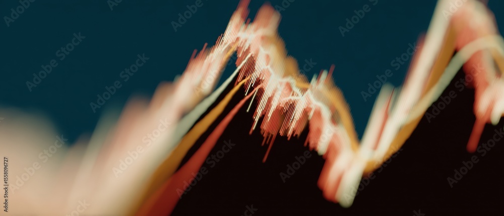 Poster Sharp Decline Stock Market Graph Close-Up with Dynamic Lines on Dark Backdrop for Financial Risk and Recession Awareness in Business Innovation