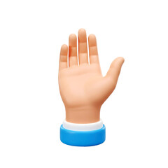 3D Render of a Hand Gesture: Stop Sign, Palm, Fingers