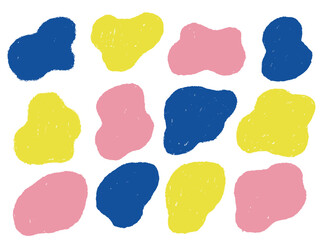 手描きあしらいセット　流体シェイプ　カラフル