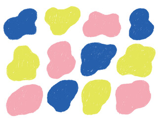 手描きあしらいセット　流体シェイプ　カラフル