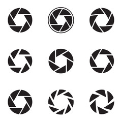 Diverse Photographic Aperture Designs A Collection of Circular Camera Lens Openings and Shutters for Visual Projects and Creative Works