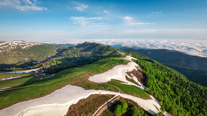 landscape with mountains and blue sky