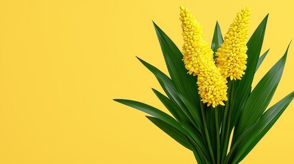 Vibrant Yellow Flowers on Yellow Background