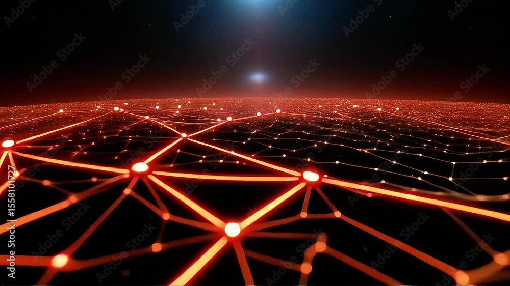 Poster abstract network connections in a dark space