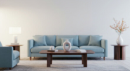 Blurry or Blurred Background Image Of Modern Minimalist Living Room For Green Screen Background 07
