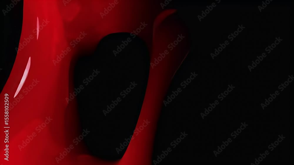 Poster Dynamic Red Abstract Shape with Subtle Movement