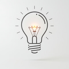 Vector Icon of A Light Bulb with Modern Design, Flat Style
