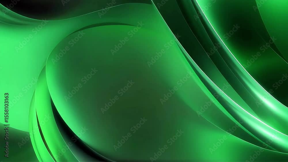 Poster abstract green curves flowing motion graphics
