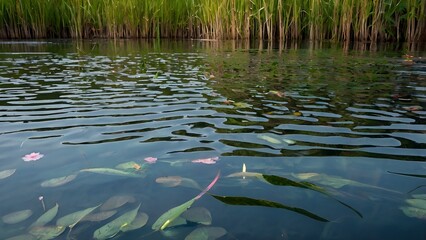swan swimming in the pond