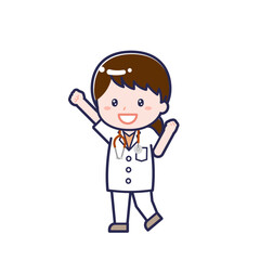 半袖医師／ななめ／女性 06