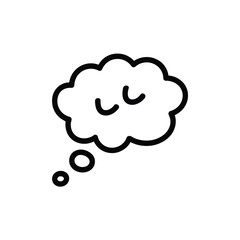 Simple Line Art Illustration of a Thought Bubble with a Smiley Face