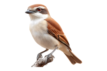 red backed shrike isolated on transparent background