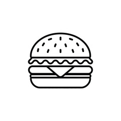Simple Line Art Hamburger Icon Graphic