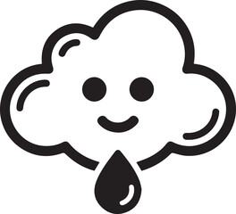 cute cloud rain icon