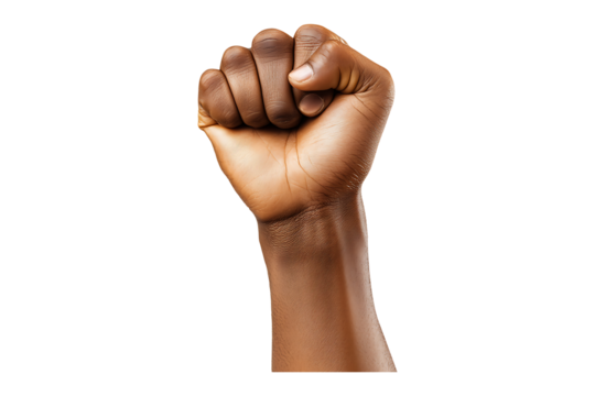 Raised Fist isolated on transparent background