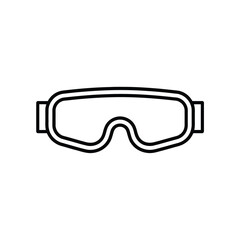 Ski Goggles Outline Icon for Winter Sports and Safety Equipment
