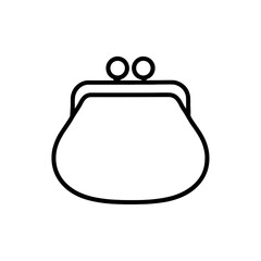 Fototapeta premium Vintage coin purse icon outline – symbol of money storage and retro style