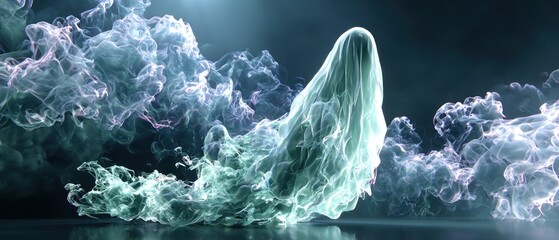 Spectral figure in ethereal smoke