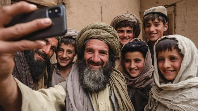 Multi generation family taking a selfie picture