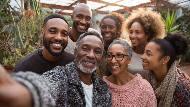 Multi generation family taking a selfie picture
