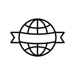 Global Business Icon with Blank Banner